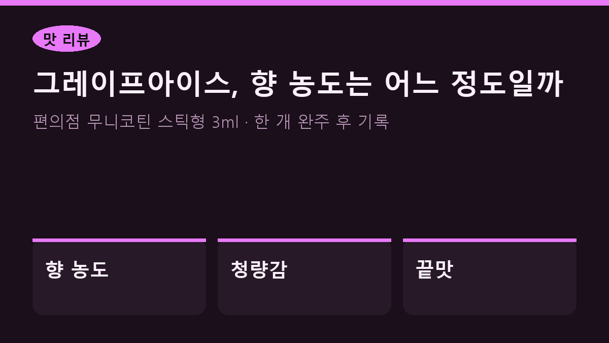 맛 리뷰 그레이프아이스, 향 농도는 어느 정도일까